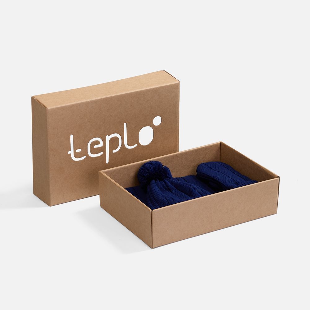 Набор Knit Beat, темно-синий с логотипом