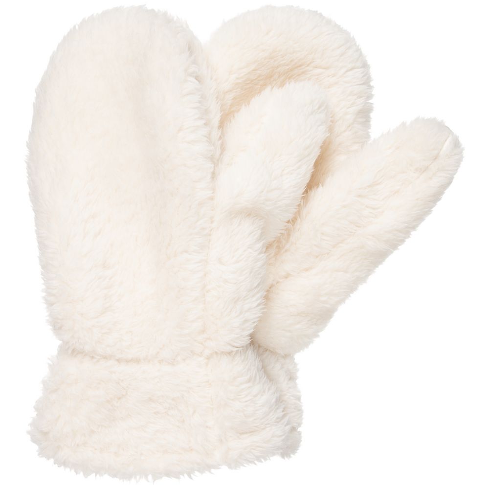 Варежки Flocky, молочно-белые с логотипом