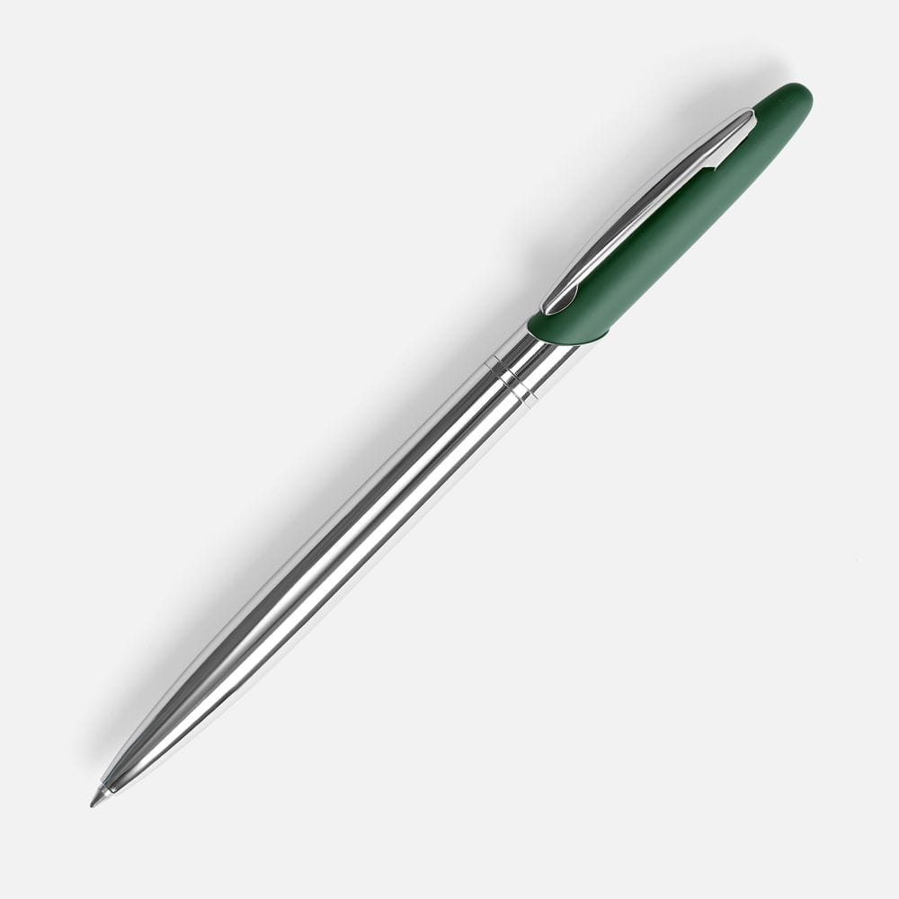 Ручка шариковая Dagger Soft Touch, зеленая с логотипом