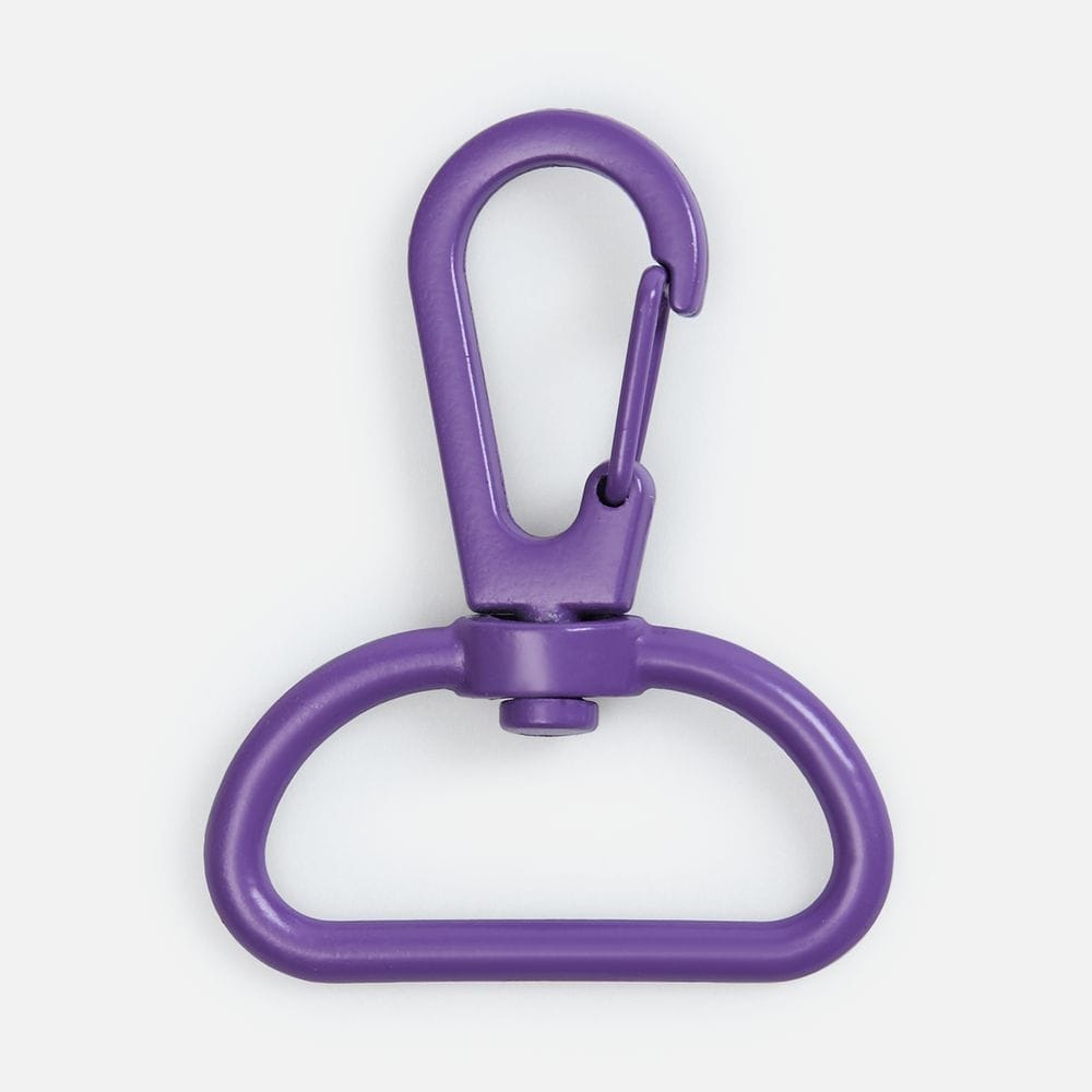 Застежка-карабин Snap Hook, L, фиолетовая с логотипом