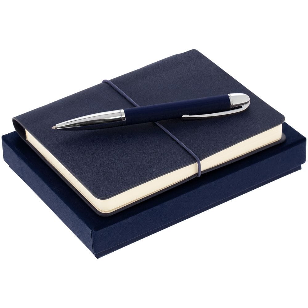 Набор Business Diary Mini, синий с логотипом
