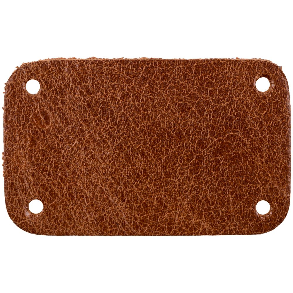 Лейбл кожаный Beta, S, горчичный с логотипом