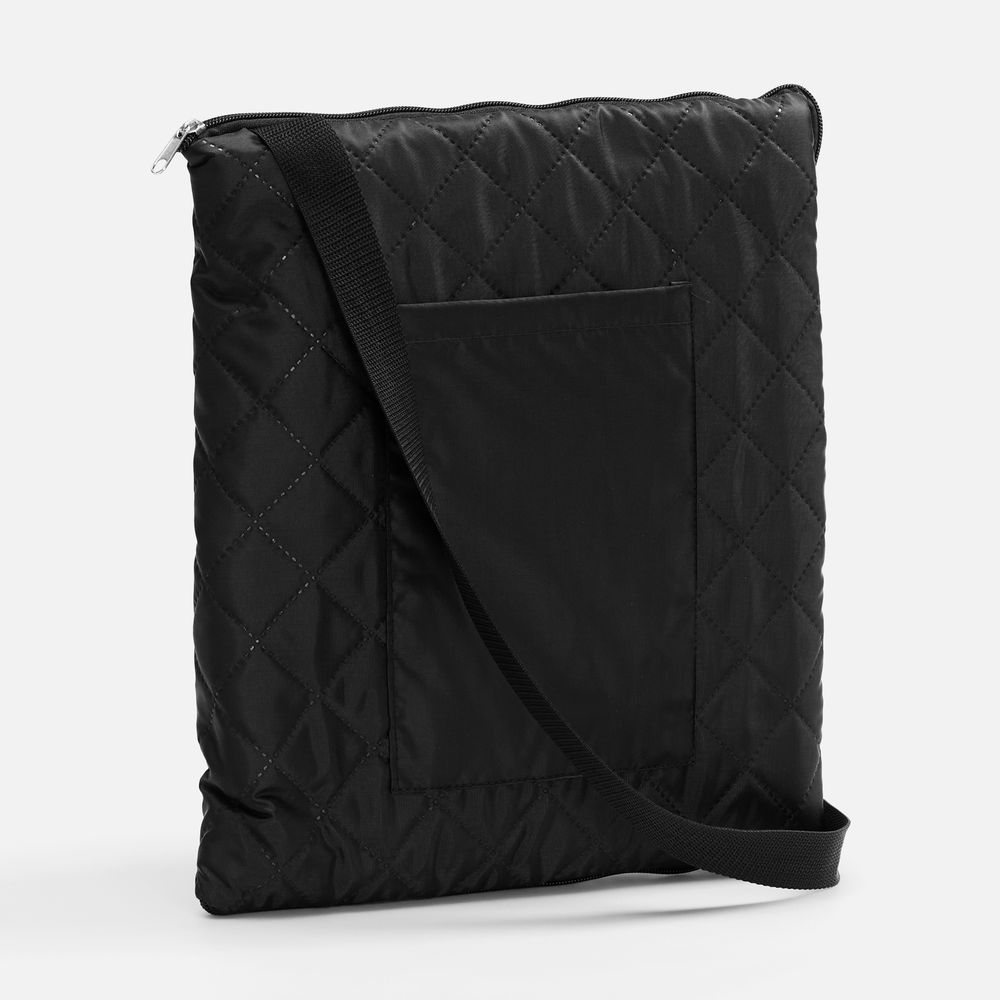 Плед для пикника Soft & Dry, черный с логотипом