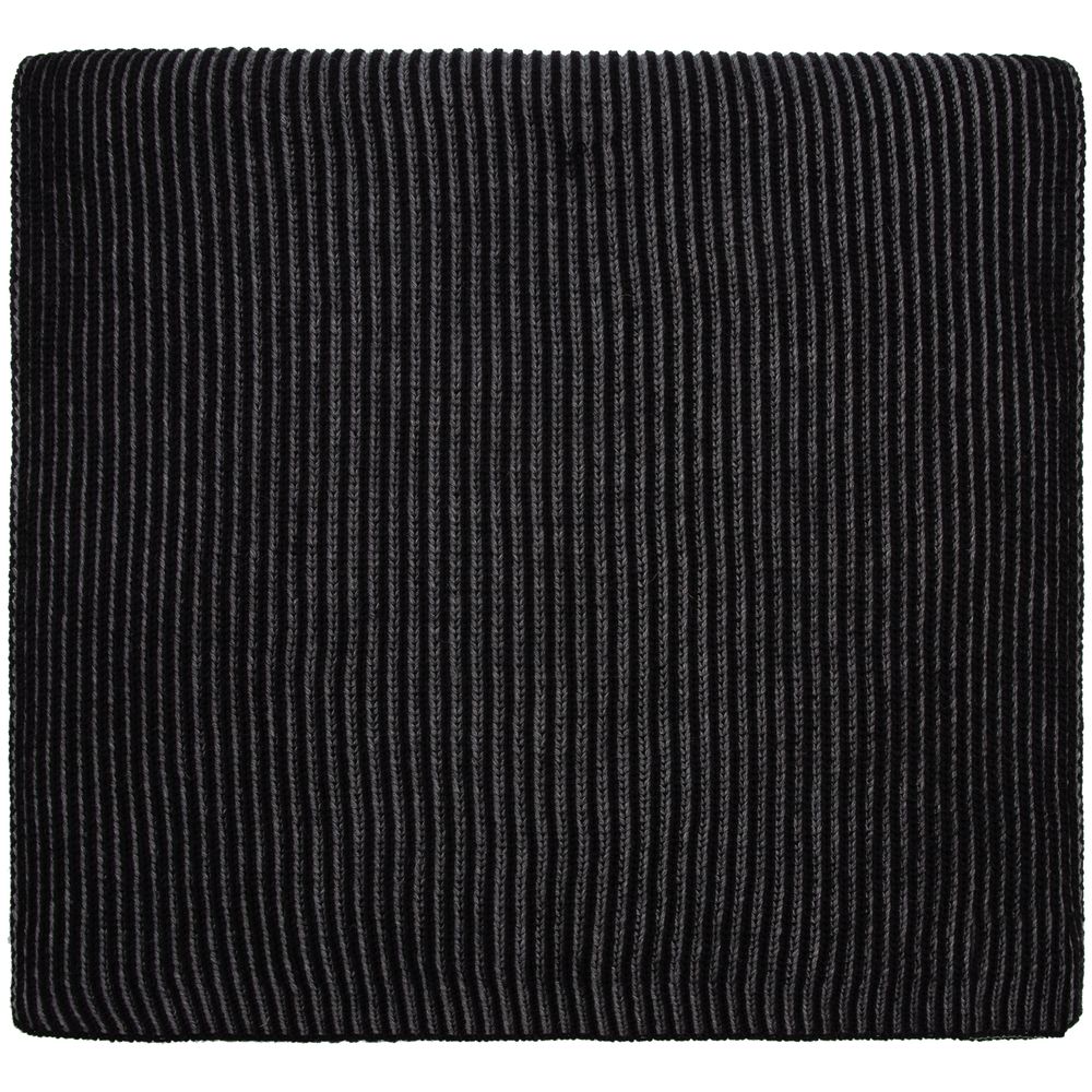 Шарф Nobilis, черный с серым меланжем с логотипом