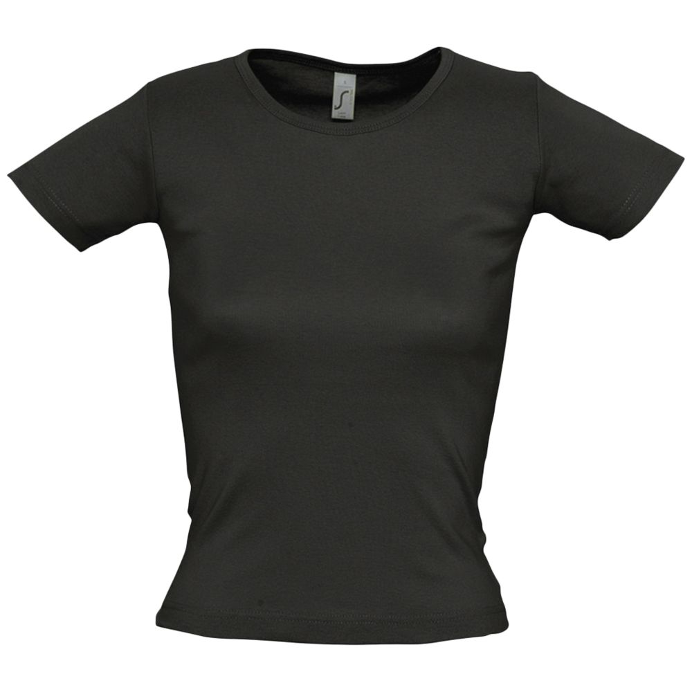 Футболка женская с круглым вырезом Lady 220 черная с логотипом