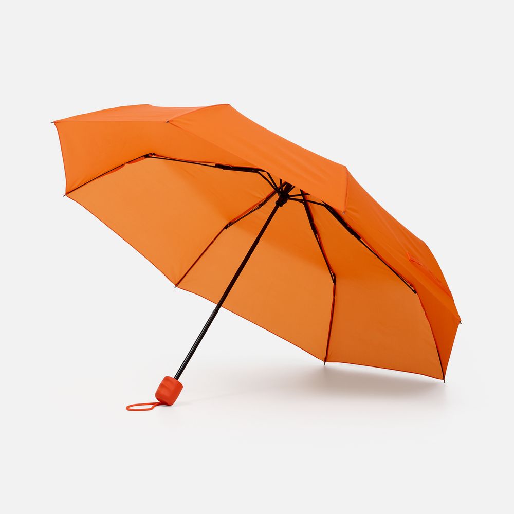 Зонт складной Basic, ver.2, оранжевый с логотипом