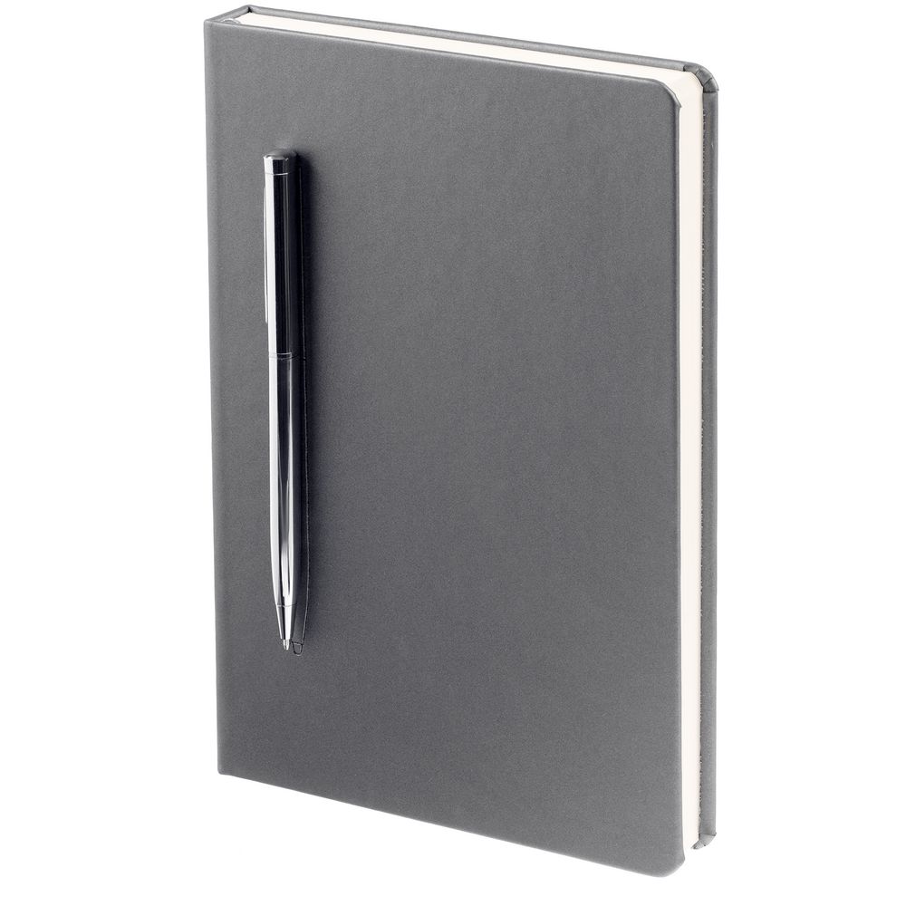 Ежедневник Magnet Shall, недатированный, серый с логотипом