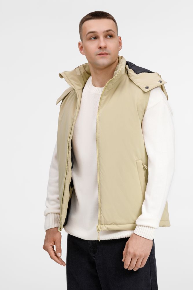 Жилет унисекс Sfera, бежевый с логотипом