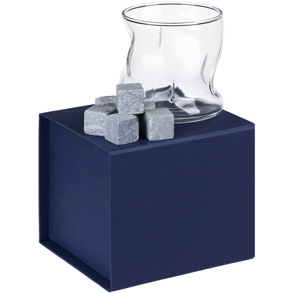 Набор для виски Amorf, синий с логотипом