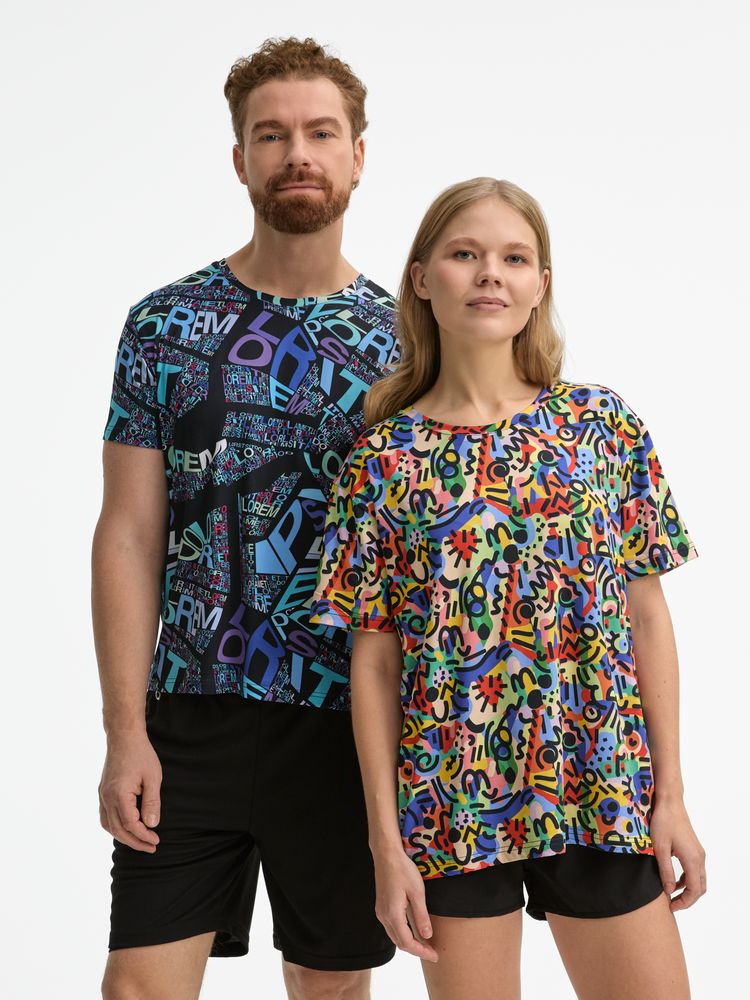 Футболка унисекс Senti с полной запечаткой на заказ с логотипом