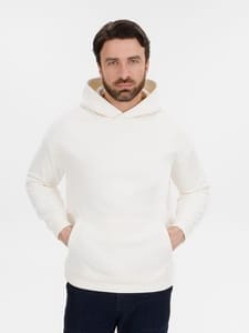Худи оверсайз унисекс Snuggie, молочно-белое с логотипом