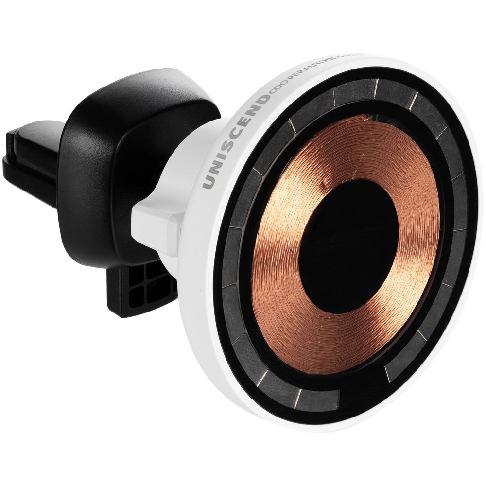 Держатель для смартфона Cooper Auto Wireless с беспроводной зарядкой, белый с логотипом