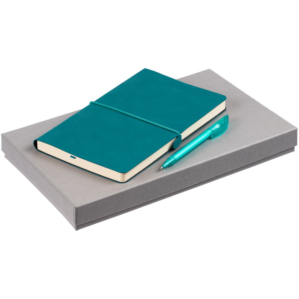 Набор Nubuk Simple, бирюзовый с логотипом