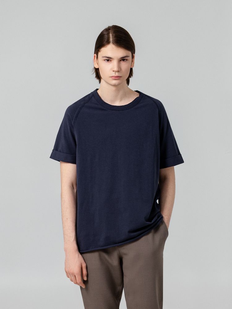 Футболка унисекс Vozduh 1.0, темно-синяя с логотипом