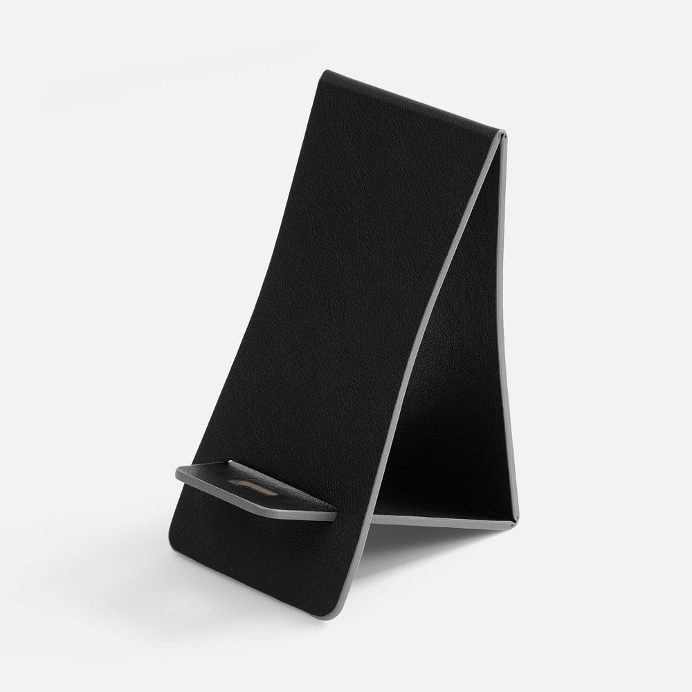 Подставка для телефона Petrus, черная с логотипом