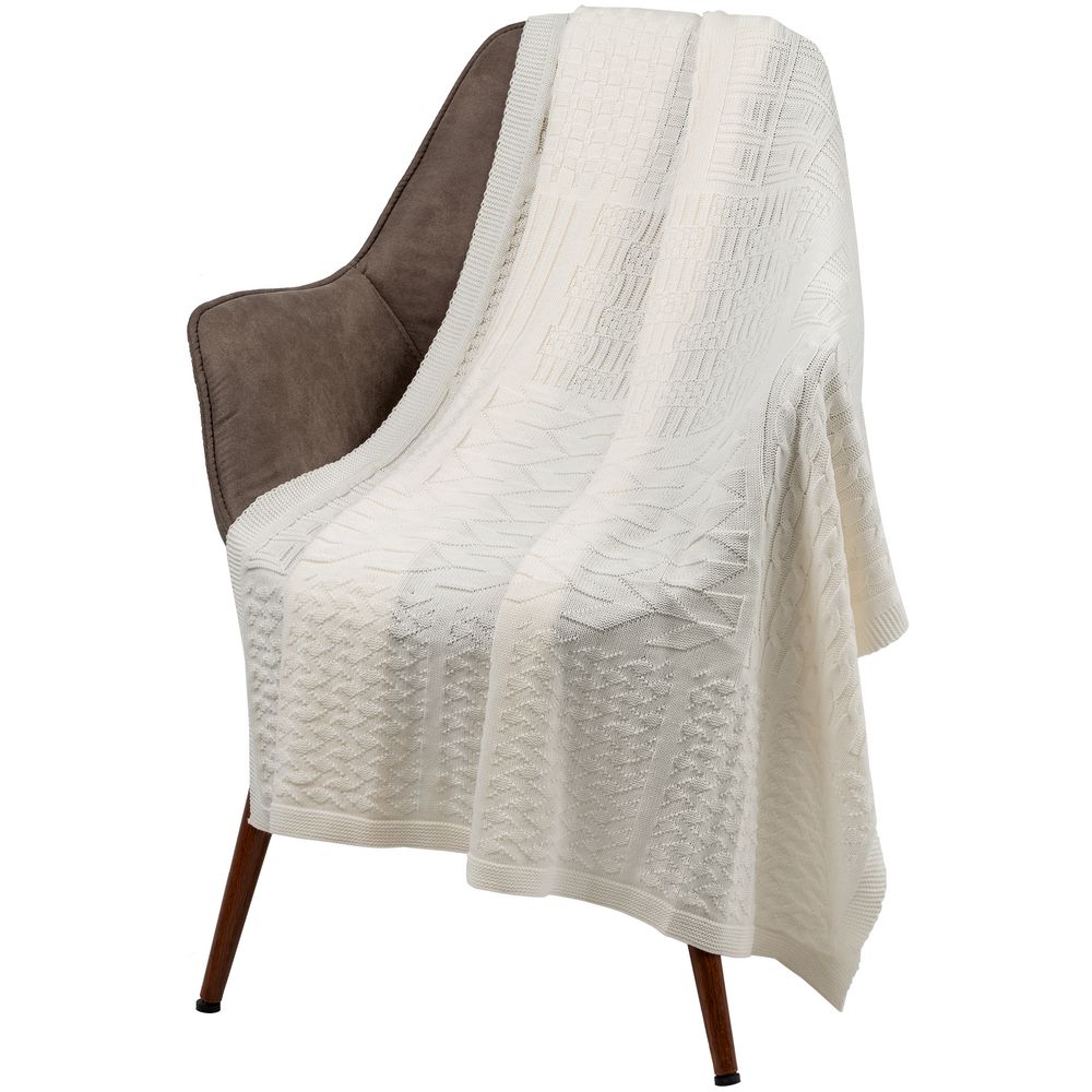 Плед Snippet, молочно-белый с логотипом