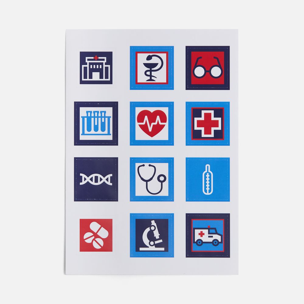 Стикерпак бумажный Industry, медицина с логотипом