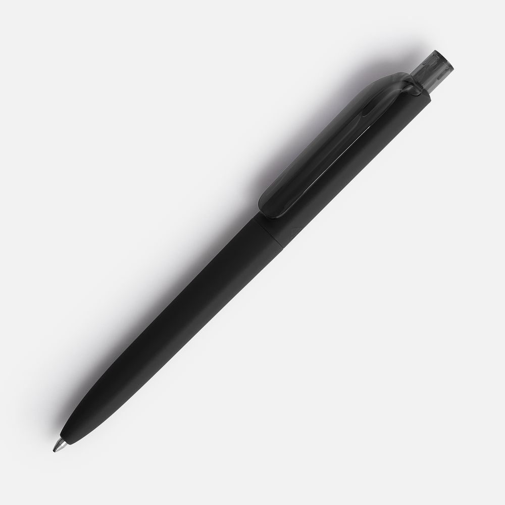 Ручка шариковая Prodir DS8 PRR-T Soft Touch, черная с логотипом
