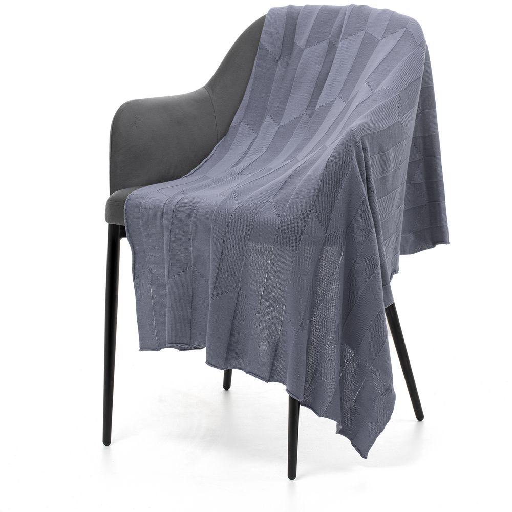 Плед Rombus, серый (стальной) с логотипом