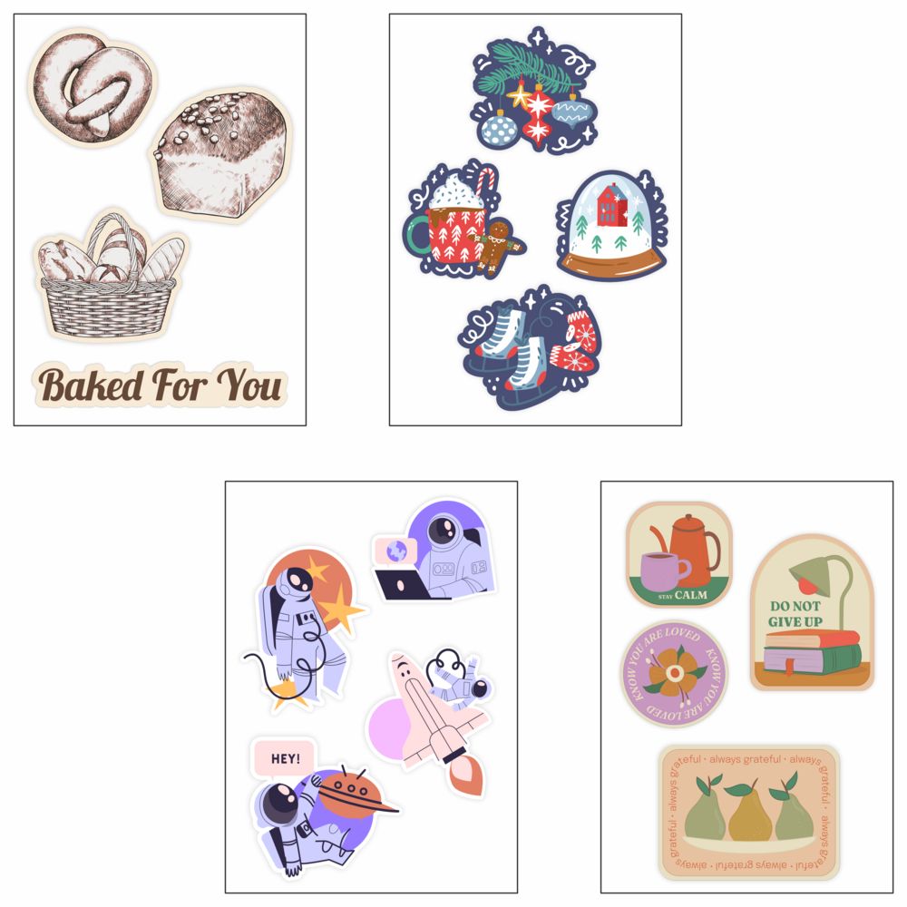 Объемные наклейки под смолой Sticker Pack на заказ с логотипом