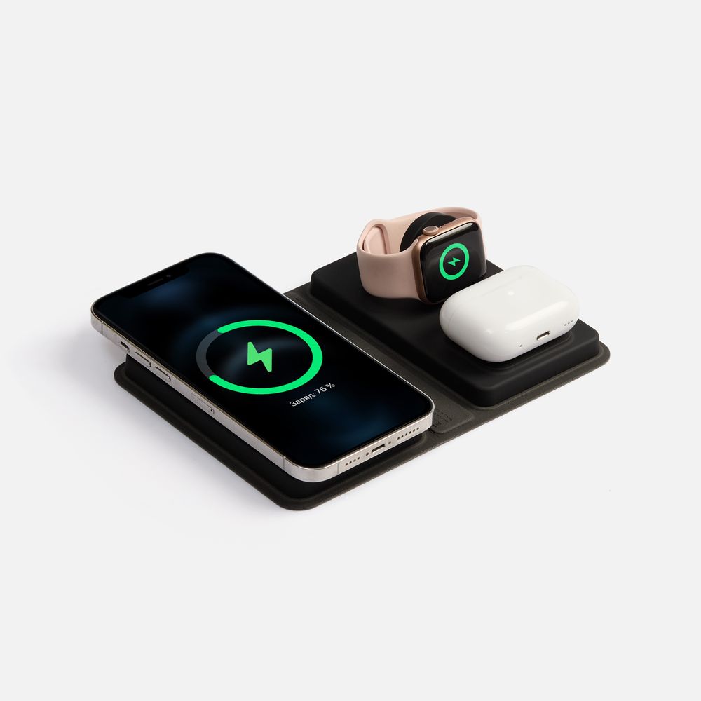 Внешний аккумулятор с беспроводной зарядкой reCover 8000 мАч, черный с логотипом