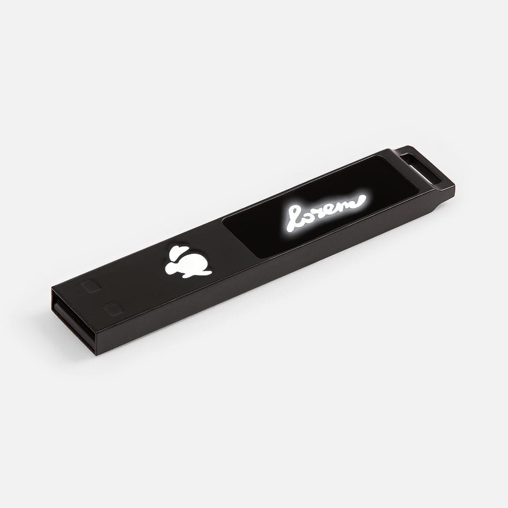 Флешка markBright Black с белой подсветкой, 32 Гб с логотипом