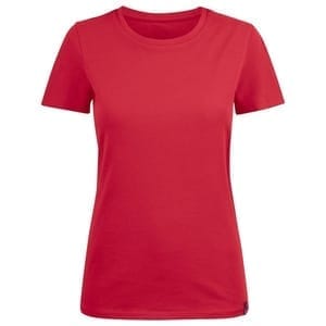 Футболка женская Ladies American U, красная с логотипом