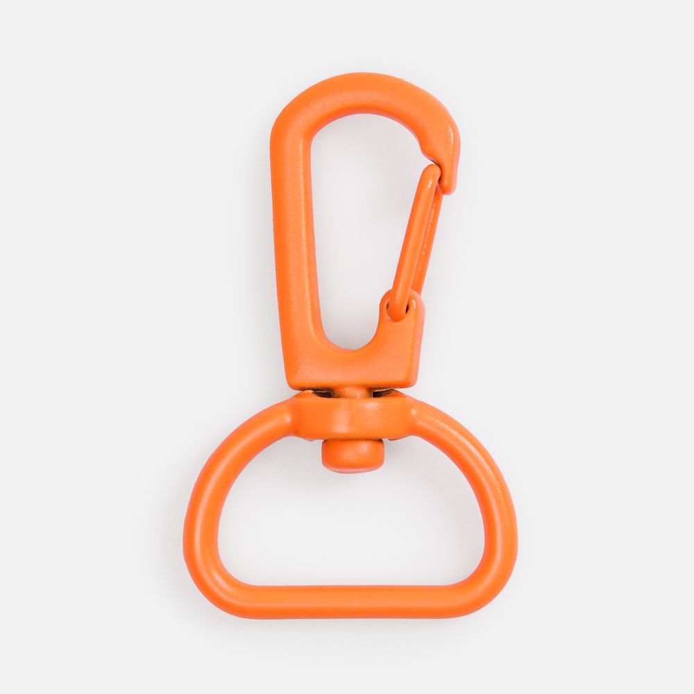 Застежка-карабин Snap Hook, M, оранжевый неон с логотипом