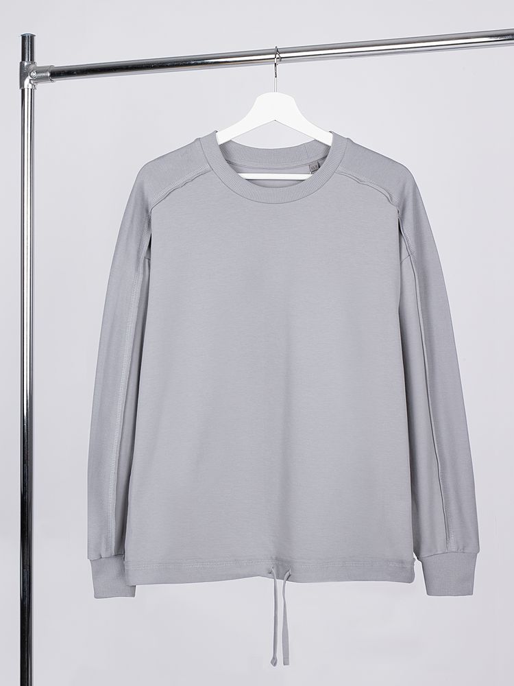 Свитшот унисекс Vozduh, светло-серый с логотипом