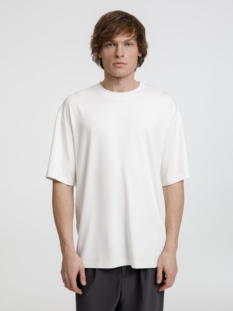 Футболка оверсайз унисекс Lavinia, белая с логотипом