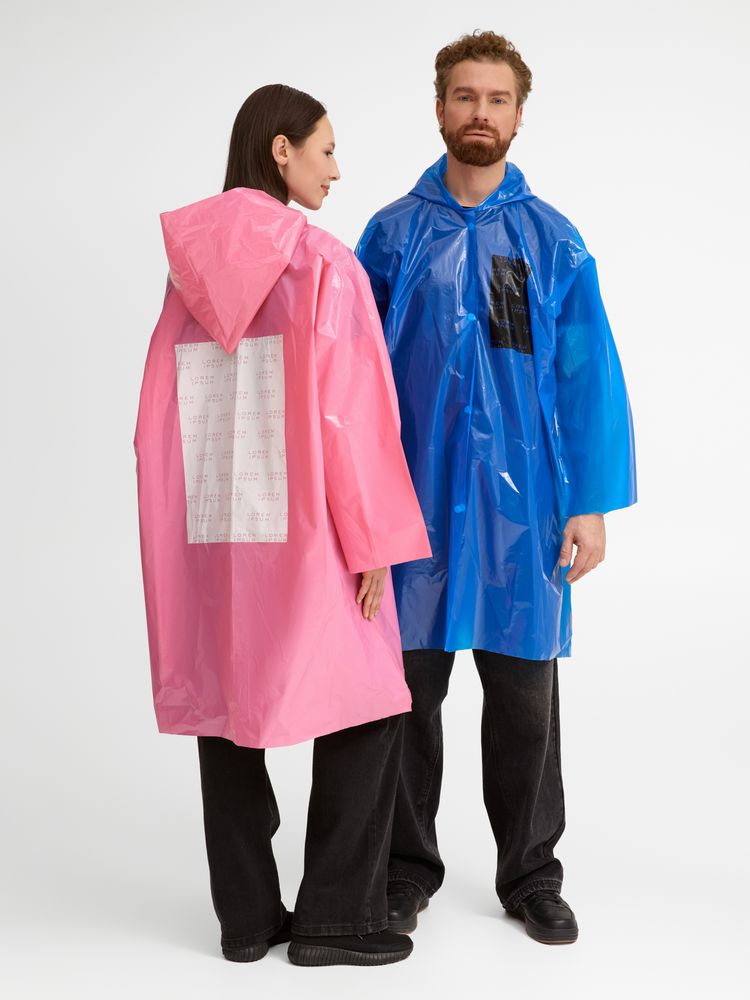 Дождевик-плащ CloudTime с печатью в один цвет на заказ с логотипом