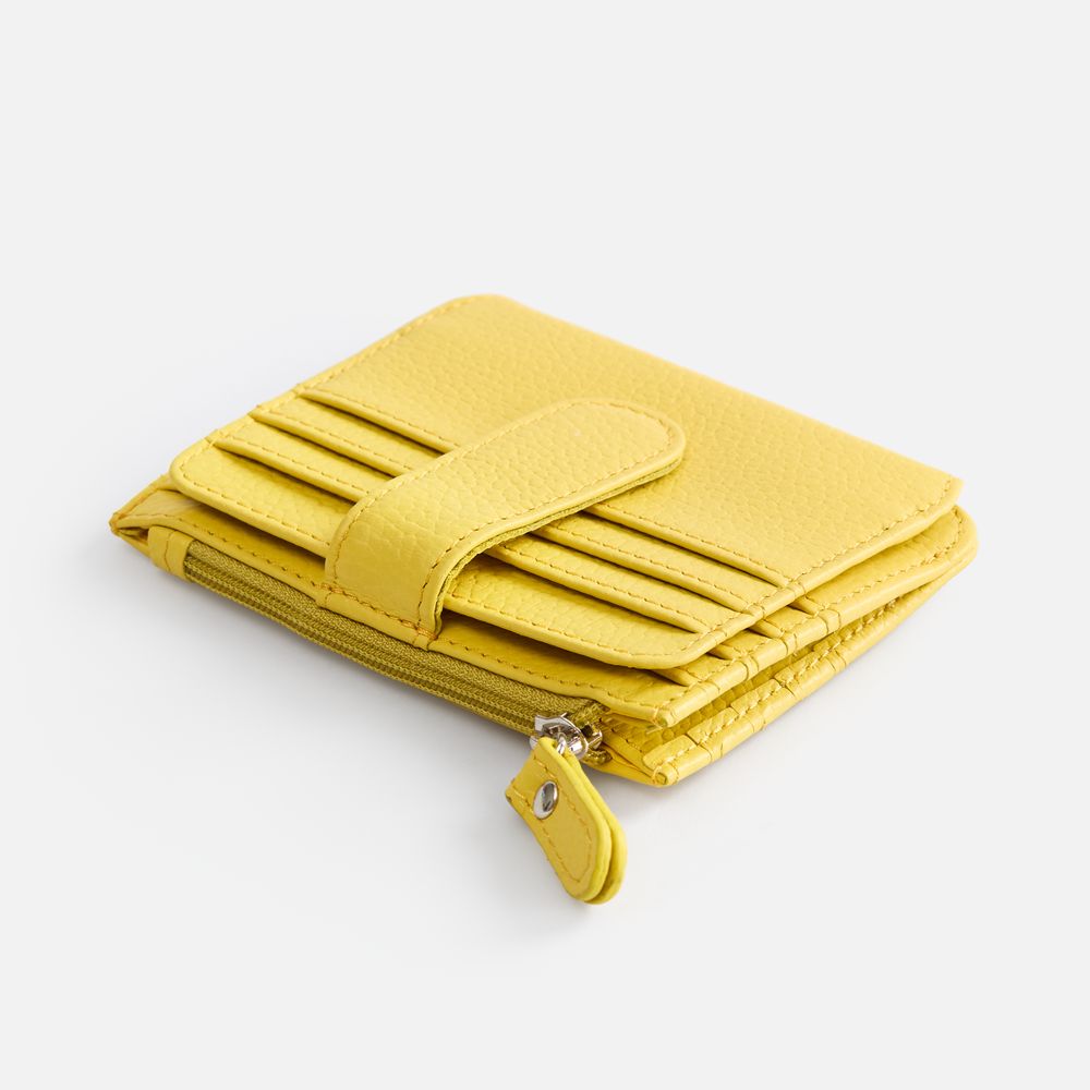 Картхолдер на молнии Unison, желтый с логотипом