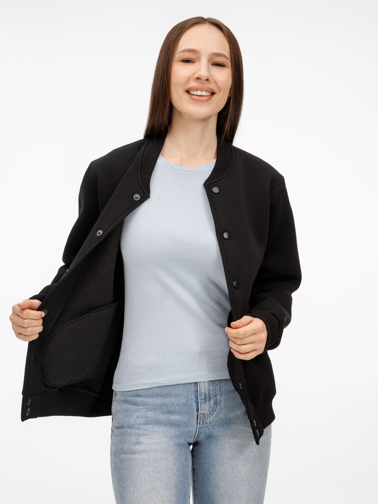 Бомбер унисекс AtmosWear, черный с логотипом