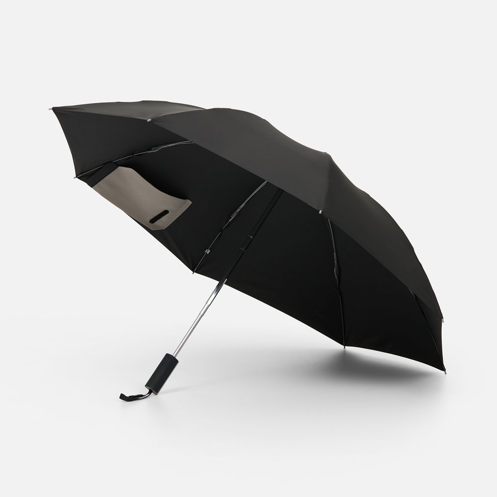 Зонт обратного сложения Easyroll, черный с логотипом