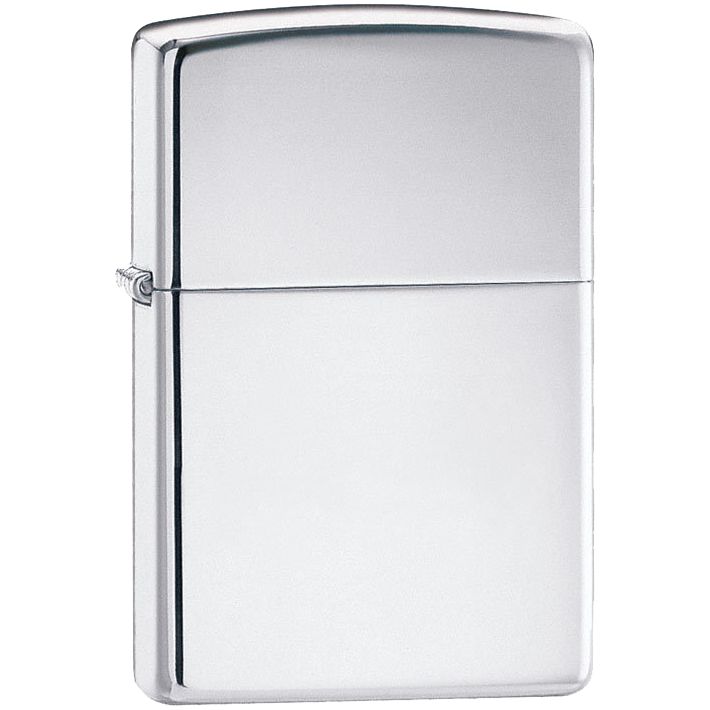 Зажигалка Zippo Classic High Polish, серебристая с логотипом