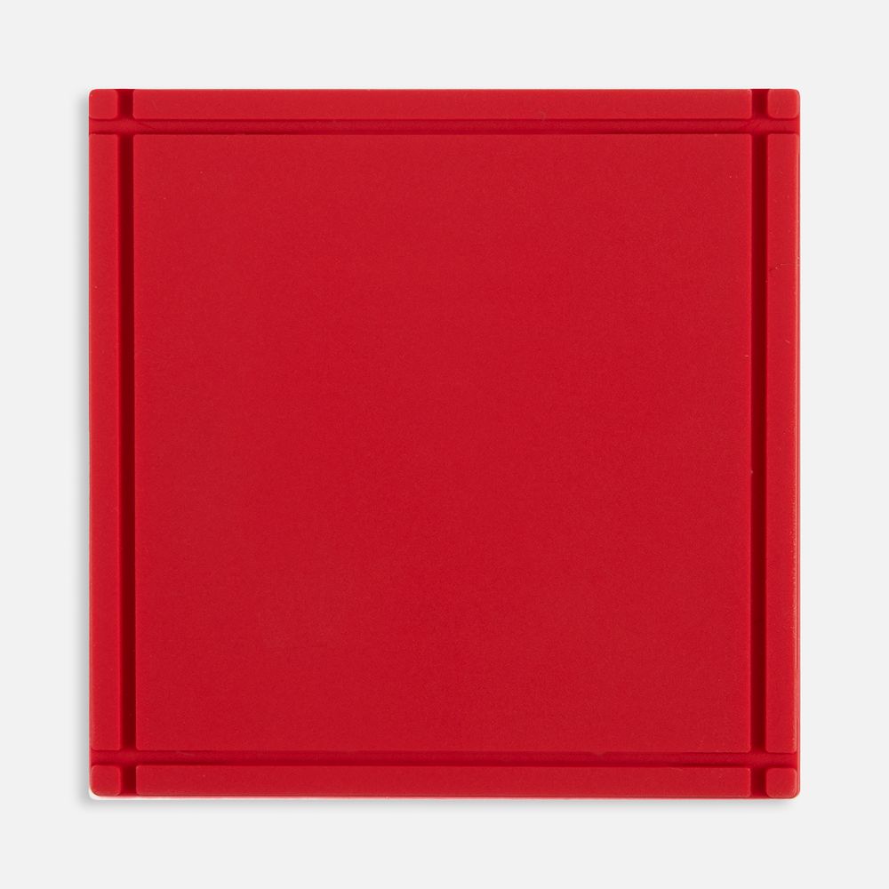 Лейбл из ПВХ Dzeta, L, красный с логотипом