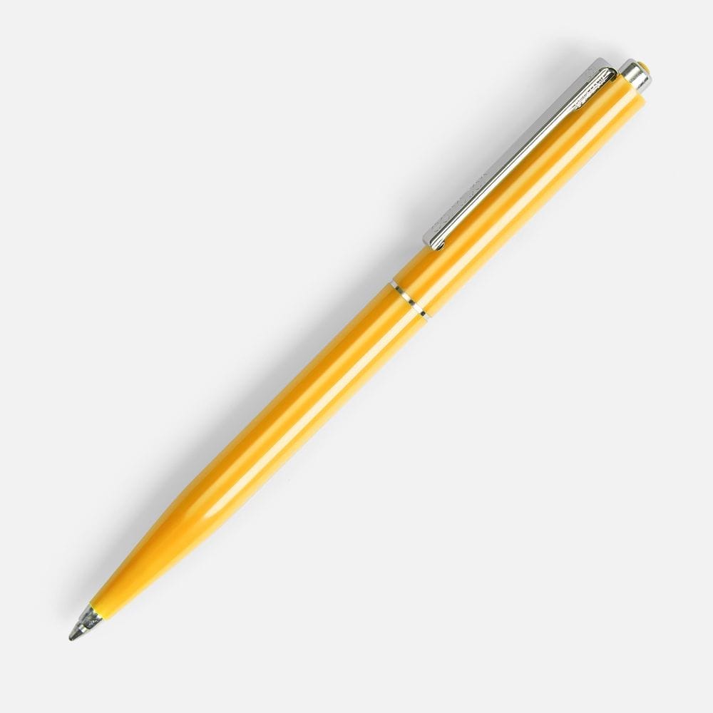 Ручка шариковая Senator Point, ver.2, желтая с логотипом