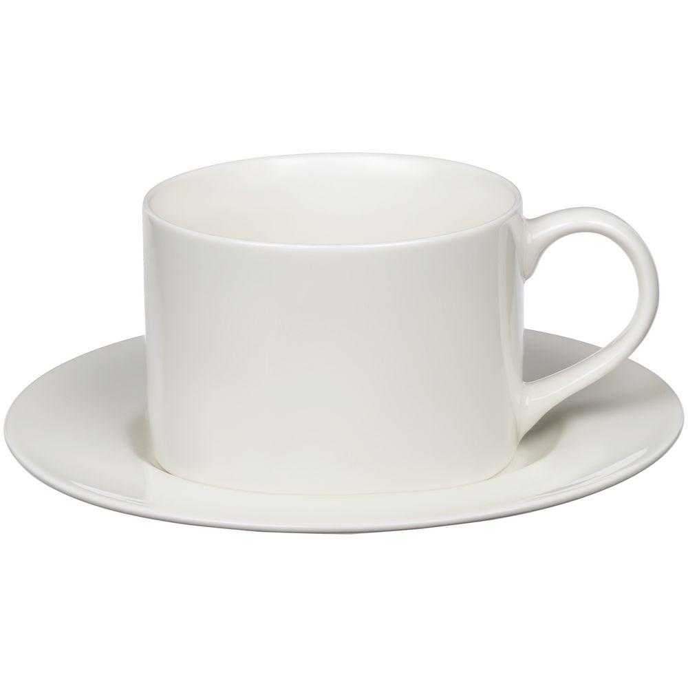 Чайная пара Clio, белая с логотипом