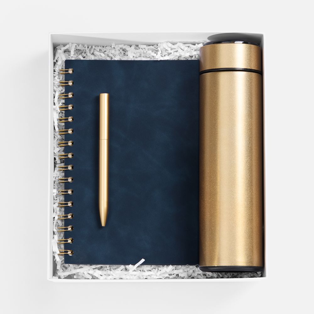 Набор Spiral Gold, синий с логотипом