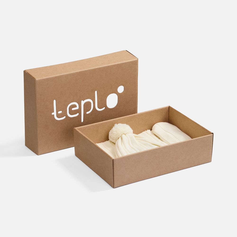 Набор Knit Beat, белый (молочный) с логотипом