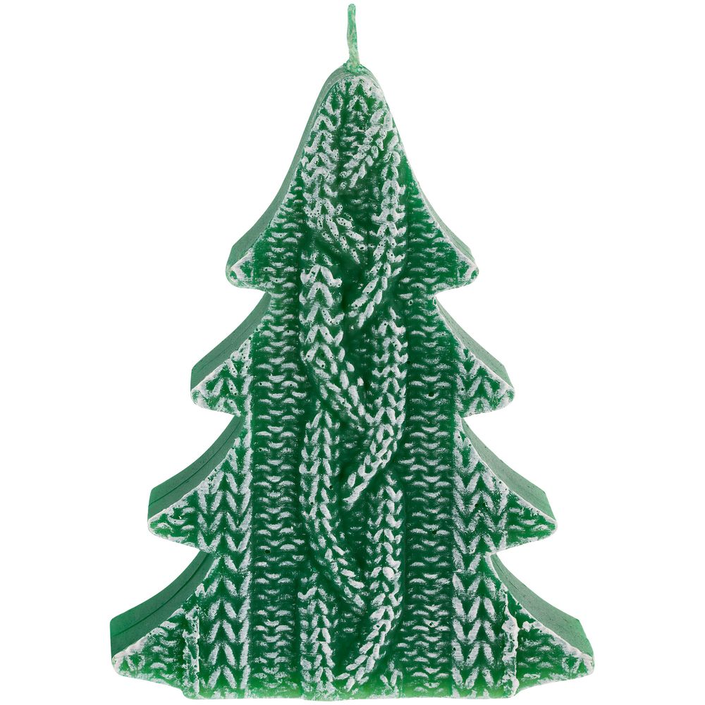 Свеча Kniteam, елка, зеленая с логотипом