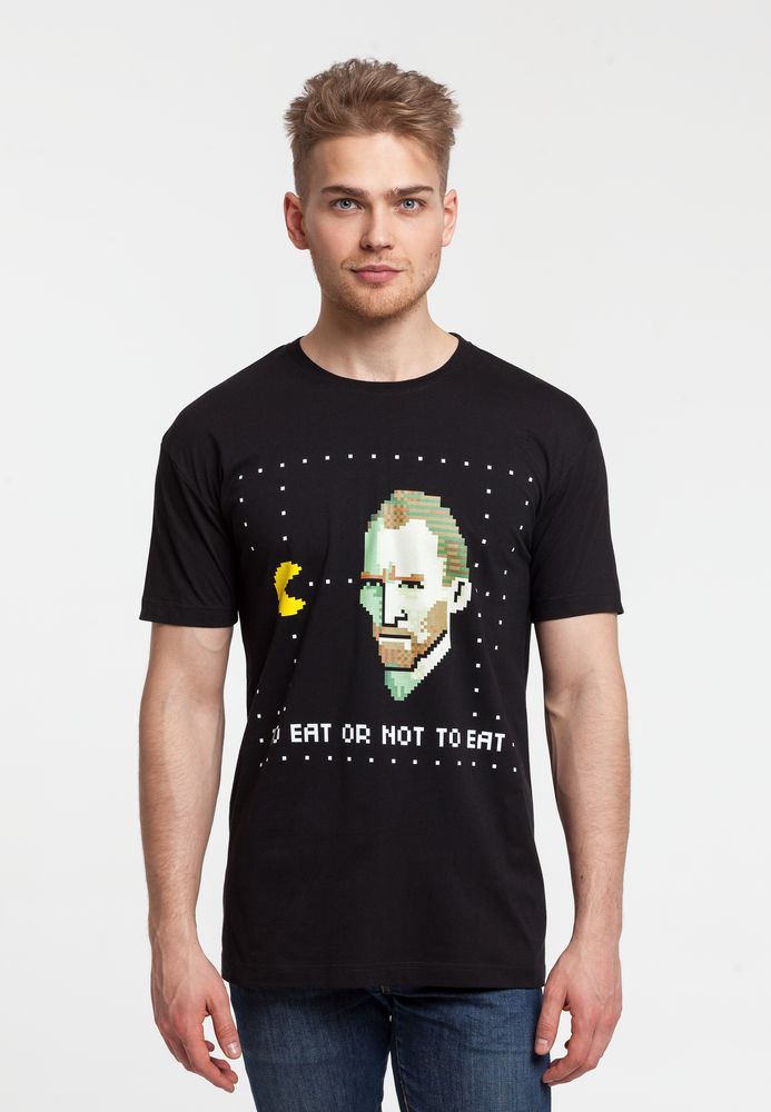 Футболка мужская «Ван-Пакман», черная с логотипом