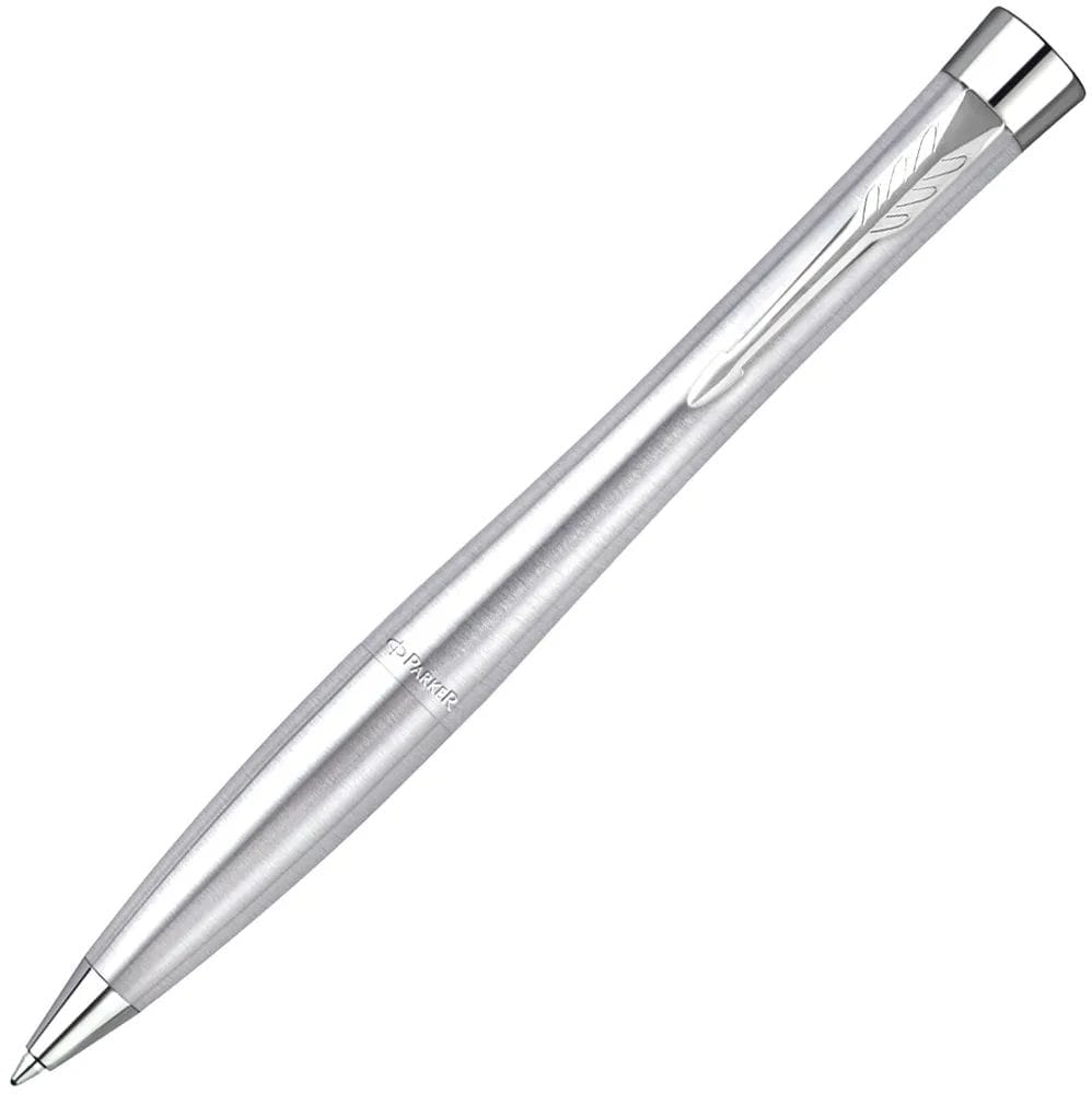 Ручка шариковая Parker Urban Twist Metro Metallic CT, серебристая с логотипом