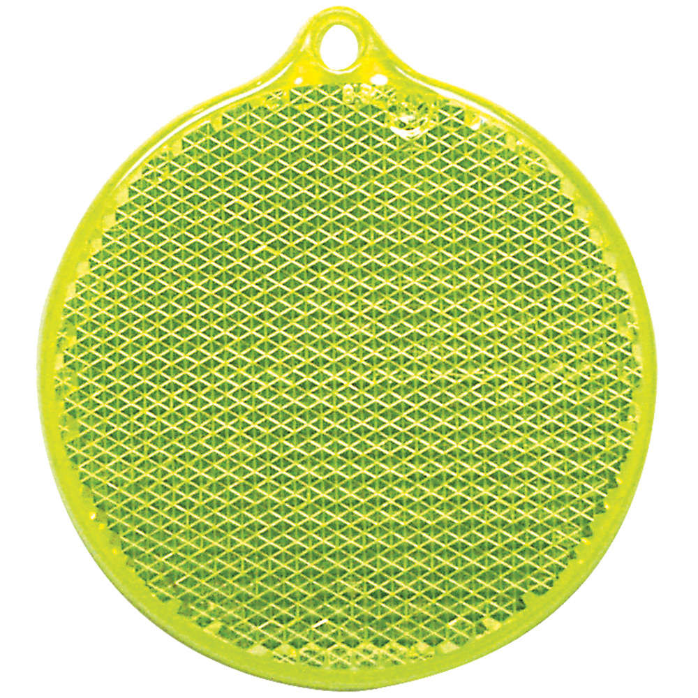 Пешеходный светоотражатель «Круг», неон-желтый с логотипом