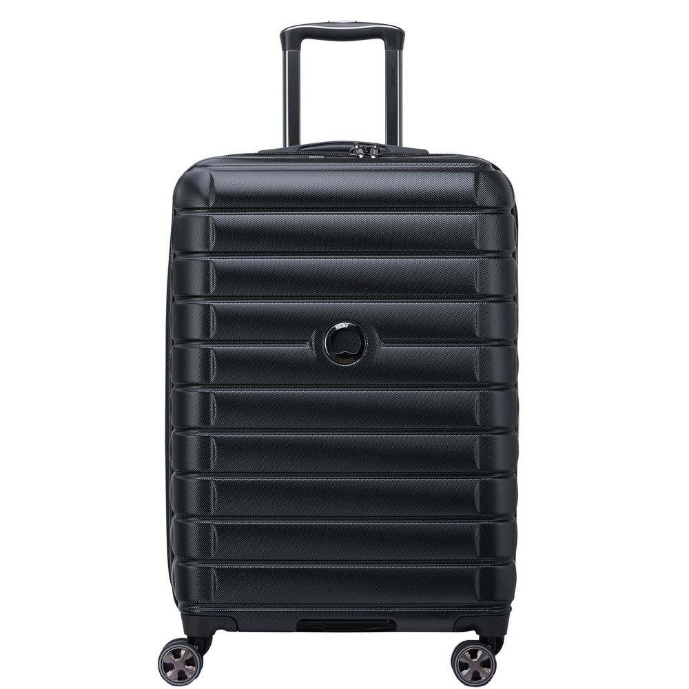 Чемодан Shadow 5.0 M, черный с логотипом