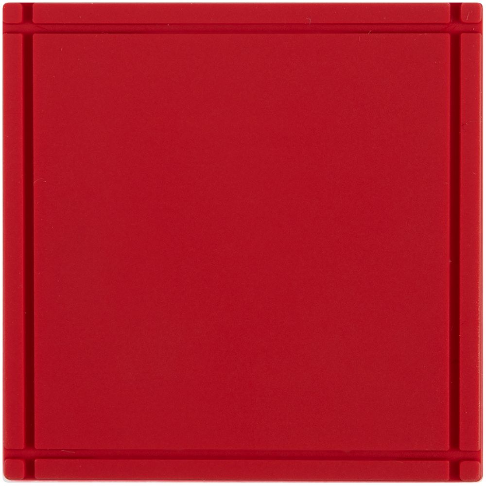 Лейбл из ПВХ Dzeta, L, красный с логотипом