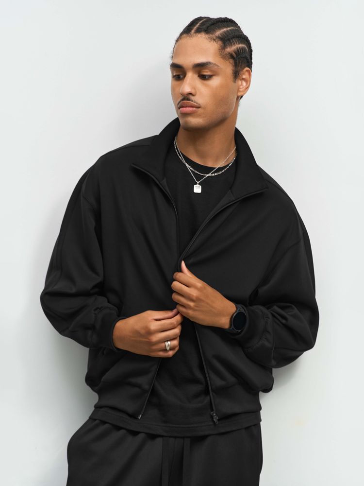 Куртка спортивная Junior, черная с логотипом