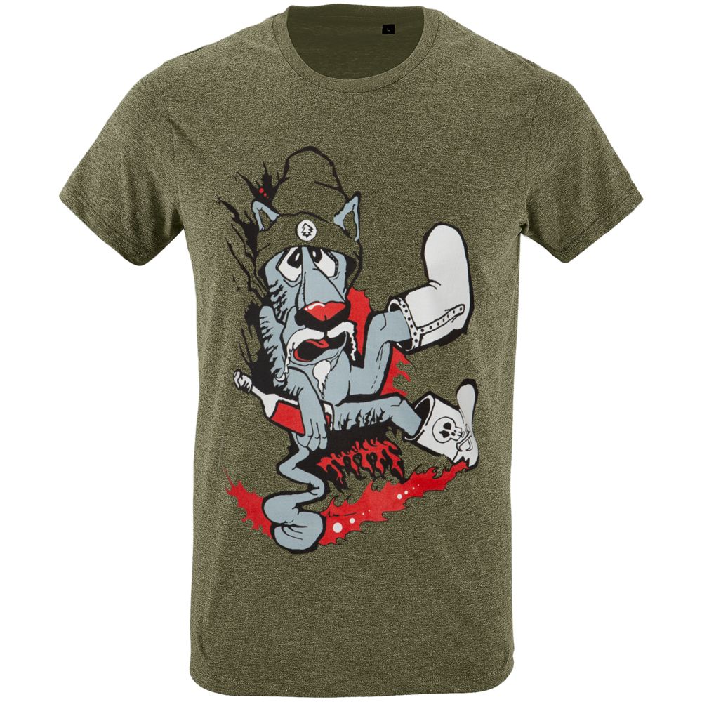 Футболка мужская «Ну, накати!», хаки с логотипом