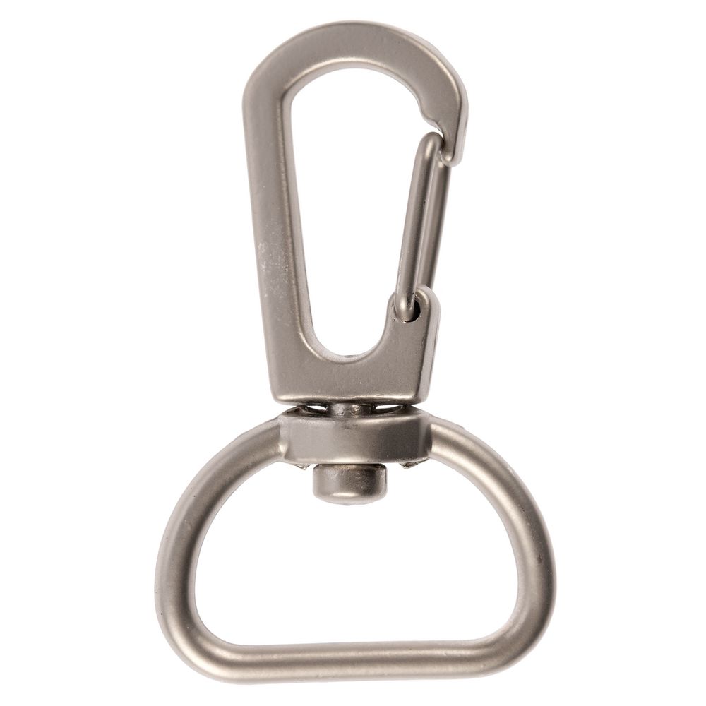 Застежка-карабин Snap Hook, M, серебристая с логотипом