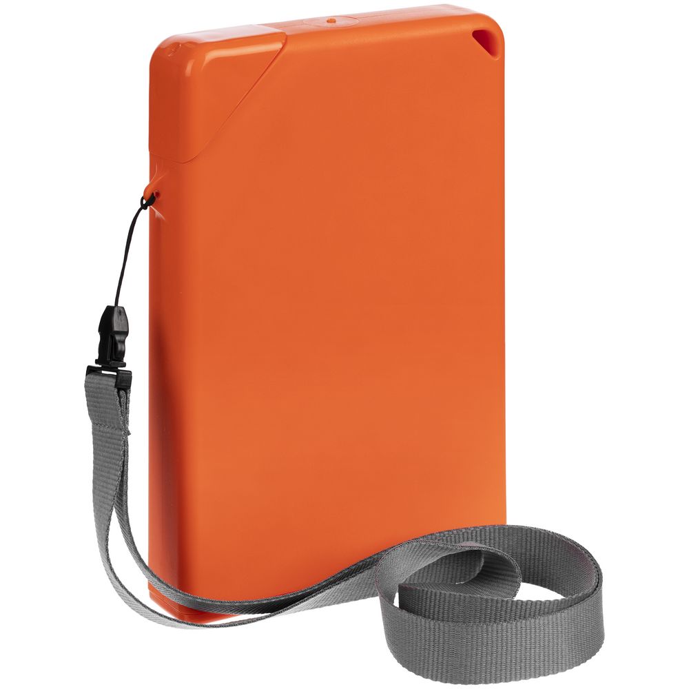 Плоская бутылка для воды Flacon, оранжевая с логотипом